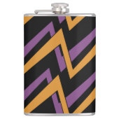 Halloween Zigzags Oranje Paars    Heupfles (Voorkant)