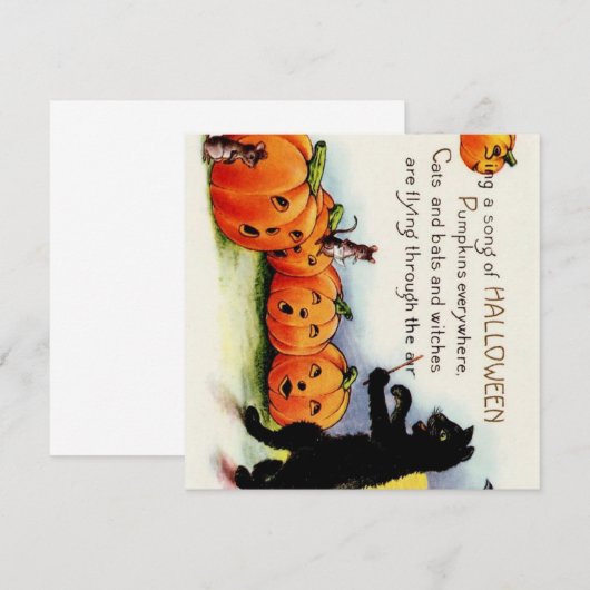 HALLOWEEN Zingend Pumpkins Kat Uitnodiging (Voorkant / Achterkant)