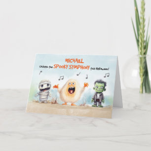 Halloween Zingende Muzikale Monsters Kaart