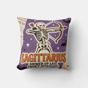Halloween Zodiac Boogschutter Schedel Verjaardagsc Kussen