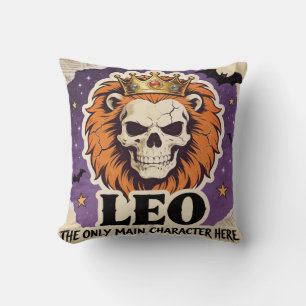 Halloween Zodiac Leeuw Skelet Verjaardagscadeau Kussen