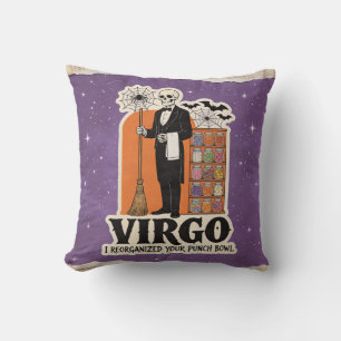 Halloween Zodiac Maagd Skelet Verjaardagscadeau Kussen