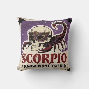 Halloween Zodiac Schorpioen Skelet Verjaardagscade Kussen