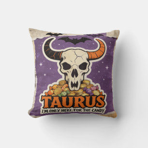 Halloween Zodiac Stier Skelet Verjaardagscadeau Kussen