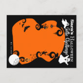 Halloween zoektocht spel feestje aankondigingskaart (Achterkant)