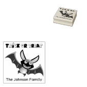 Halloween Zoete of Sluwe Vleermuis Rubberstempel (Gestempeld)