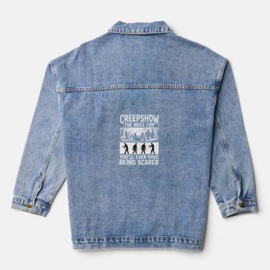 Halloween Zombie Bang Vector Horror Design_1 Denim Jacket (Achterkant)
