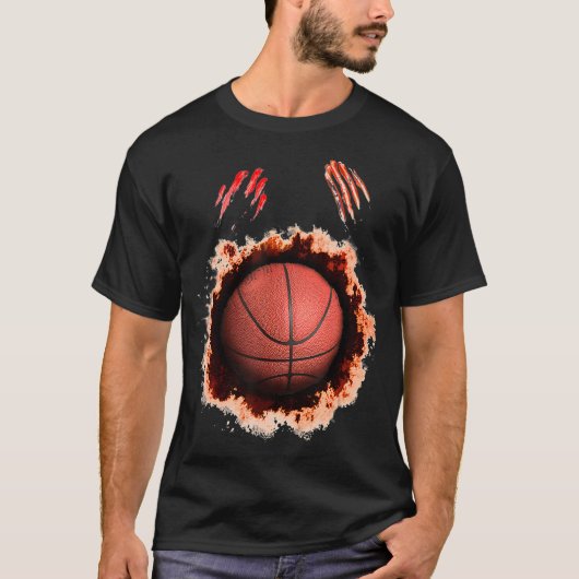 Halloween Zombie Basketball Player Basketball T-shirt (Voorkant)