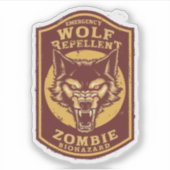 Halloween Zombie Biohazard Wolf afstotende fles Sticker (Voorkant)