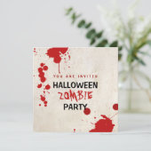 Halloween Zombie Bloodgekleurde Vampire Party Kaart (Staand voorkant)