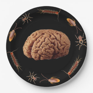 Halloween Zombie Brains voor het diner Papieren Bordje