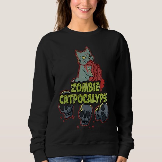 Halloween Zombie Cat Apocalypse  Kitty  Party Trui (Voorkant)