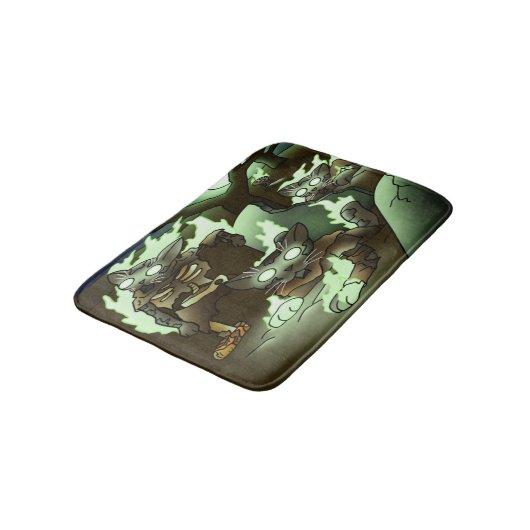 Halloween Zombie Cats Badmat (Gekanteld)