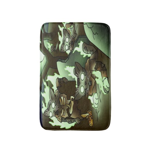 Halloween Zombie Cats Badmat (Voorkant Verticaal)