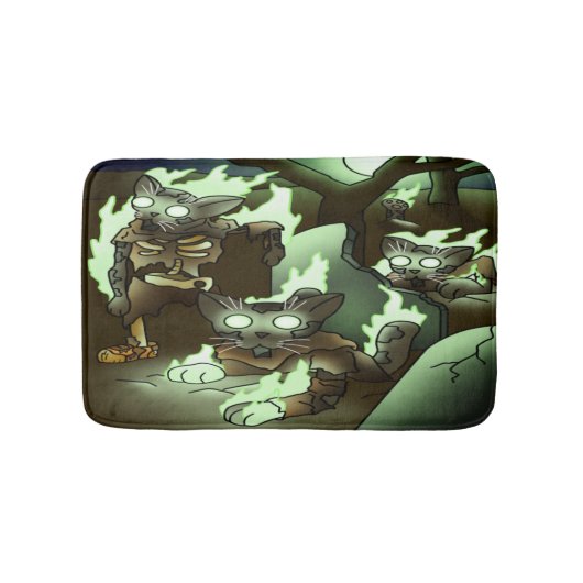 Halloween Zombie Cats Badmat (Voorkant)