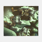 Halloween Zombie Cats Fleece Deken (Voorkant (Horizontaal))