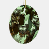 Halloween Zombie Cats Keramisch Ornament (Rechts)