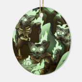 Halloween Zombie Cats Keramisch Ornament (Links)
