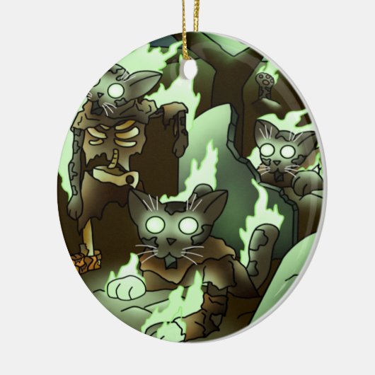 Halloween Zombie Cats Keramisch Ornament (Links)