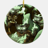 Halloween Zombie Cats Keramisch Ornament (Achterkant)