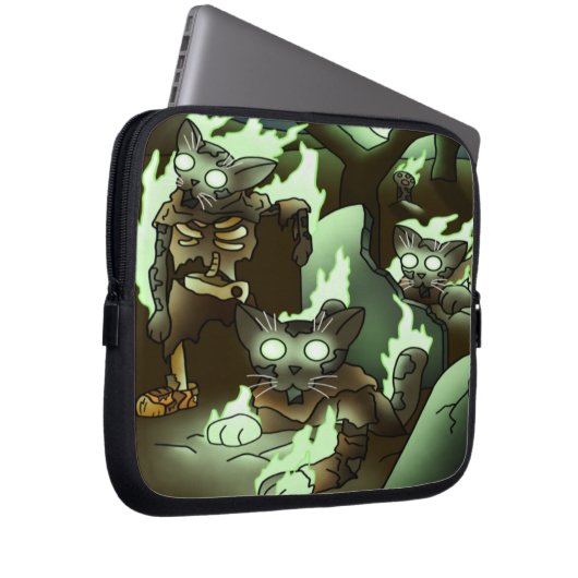 Halloween Zombie Cats Laptop Sleeve (Voorkant Rechts)