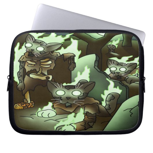 Halloween Zombie Cats Laptop Sleeve (Voorkant)