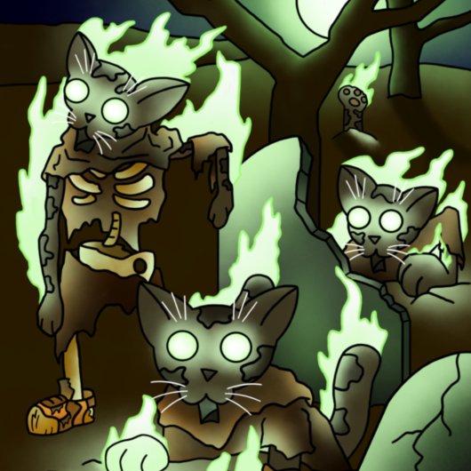 Halloween Zombie Cats Magneet