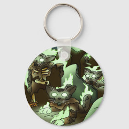 Halloween Zombie Cats Sleutelhanger