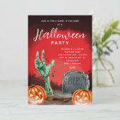 Halloween Zombie Cemetery Party uitnodiging (Staand voorkant)