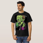 Halloween Zombie: de pizza van Frankenstein T-shirt (Voorkant volledig)
