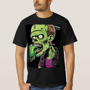 Halloween Zombie: de pizza van Frankenstein T-shirt