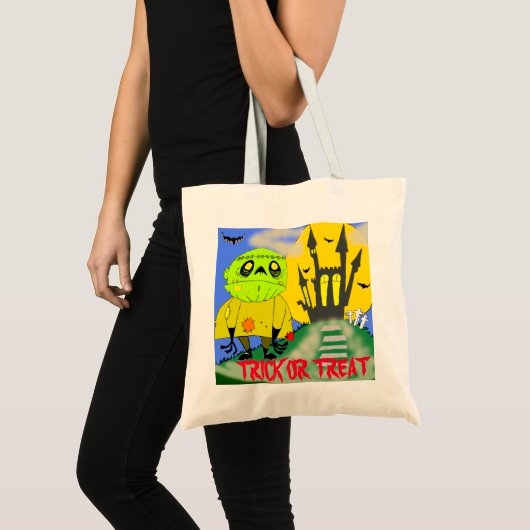 Halloween Zombie en Castle Trick or treat Tote Bag (Voorkant (product))