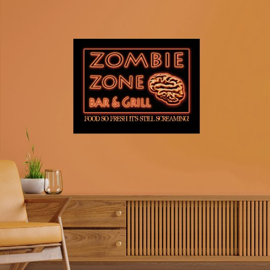 Halloween zombie eten zo vers nog schreeuwen poster