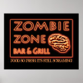 Halloween zombie eten zo vers nog schreeuwen poster (Voorkant)