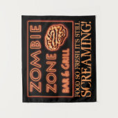 Halloween zombie eten zo vers nog schreeuwen wandkleed (Voorkant)