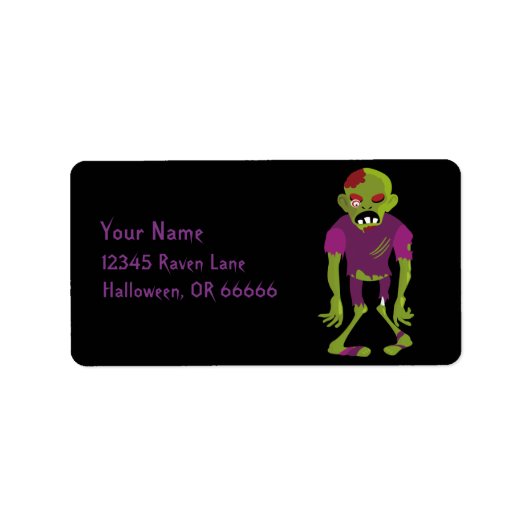 Halloween Zombie Etiket (Voorkant)