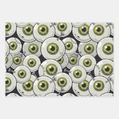 Halloween Zombie Eyes Brains Cartoon Pattern Inpakpapier Vel (Voorkant 3)