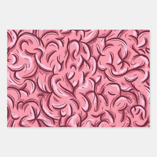 Halloween Zombie Eyes Brains Cartoon Pattern Inpakpapier Vel (Voorkant 2)