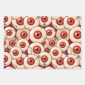 Halloween Zombie Eyes Brains Cartoon Pattern Inpakpapier Vel (Voorkant)