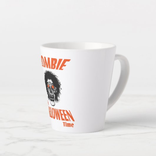 Halloween Zombie Face Latte Mok (Rechterhoek)