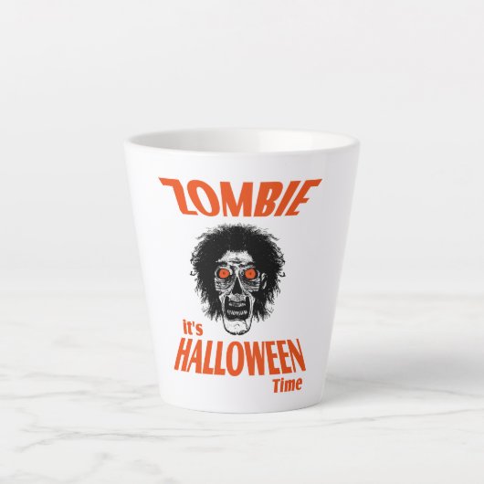 Halloween Zombie Face Latte Mok (Voorkant)