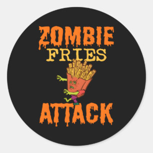 Halloween Zombie Fries Monster Zombie Fan Snack SP Ronde Sticker