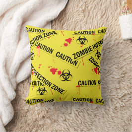 Halloween zombie geïnfecteerde zone met bloed bevl kussen