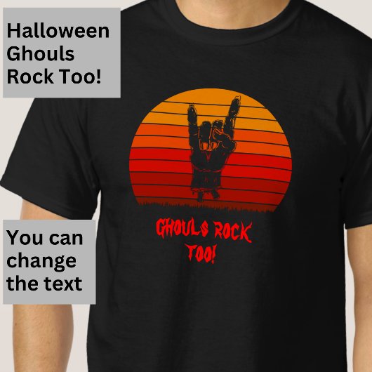 Halloween Zombie Ghouls Rock Too Hand Botten T-shirt