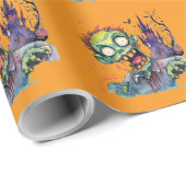 Halloween, Zombie,Gil van het Paarse Kasteel , Cadeaupapier (Rol Hoek)
