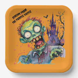Halloween, Zombie,Gil van het Paarse Kasteel ,  Papieren Bordje