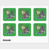 Halloween, Zombie,Gil van het Paarse Kasteel , Vierkante Sticker (Vel)
