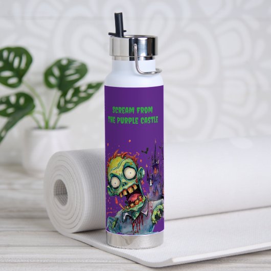 Halloween, Zombie,Gil van het Paarse Kasteel , Waterfles (Yoga (Gedraaid) )