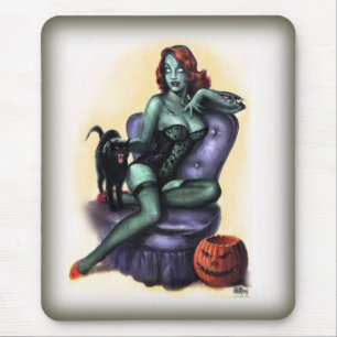Halloween Zombie Girl Pin Up Muismat