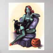 Halloween Zombie Girl Pin Up Poster (Voorkant)